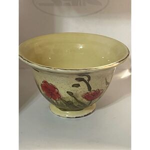 Scribed Poppy Ceramic Bowl Coldwater Creek by Ambiance 3-1/2"H x 6"W
